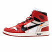 Nike The 10 Air Jordan 1 OFF WHITE Mens Basketball Shoes Red Shock Absorption Wear Resistant Breathable AA3834 101