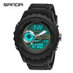 SANDA Men Analog Quartz Digital Watch Dual Display Waterproof Sports Watches for Men Silicone LED Electronic Watch