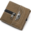 Mens 3 Fold Coin Bags With Zipper Personalized Student Wallet