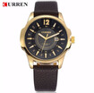 CURREN new fashion casual quartz watch men large dial waterproof chronograph releather wrist watch relojes free shipping 8123