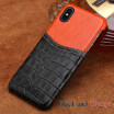 Genuine Leather Phone Case For iPhone X Case Crocodile Texture&Oil wax leather Back Cover For 6 6S 7 8 Plus Case