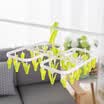 Youku 32 clip folding hanger multi-function drying pants rack drying rack drying rack socks rack green