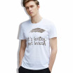 T-shirt men Vintage Art Design Letters Feather Drawing Printed White Tees Short Sleeve O-neck Tops Cotton clothes