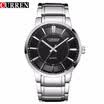 curren famosos relojes cuarto de cuarzo diseño deporte reloj de acero de calidad superior militar hombres masculino lujo correa de reloj de metal 8001B