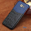 Genuine Leather Phone Case For Samsung C9 Pro Case Crocodile Texture&Oil wax leather Back Cover For S7 S8 Plus Case