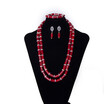 Fashion Red True Coral Necklace Earrings Bangle Set African Jewelry Set Luxury Brand Nigerian Wedding Women Costume Jewelry
