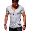 Summer Mens Fashion Casual Short Sleeve T-shirt Slim Fit Cotton O-neck Muscle Fitness Shirts Fashion Mens Clothing Tops