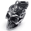 Hpolw Stainless steel casting Black&silver Cool Skullskeleton Mask Pendant Mens Necklace18-26 inch Chain