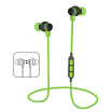 Metal plug in memory card running wireless dual earphone Bluetooth headset