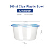 OTOR Salad Bowl with Lid Take Away Plastic Food Container Clear Bowl Box for Fast Food Bento Microwaveable 150mm 120pcs
