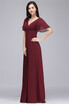 New V-neck A-line Long Evening Party Dress Pageant Prom Bridesmaid Gown Mother Of The Bride Gown
