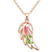 Austrian Crystal Jewelry Pendant Necklaces Hollow Winged Women Fashion Accessories Rhinestone Bijoux Rose Gold Plated 28003