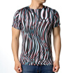 Mens Summer Stripe Printed Short Sleeve Shirt