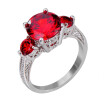 Aiyaya Europen Style 10kt White Gold Plated Ruby Fashion Jewelry Finger Rings For Womens