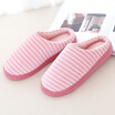 Side line winter new style cartoon stripe couples at home with half bag&warm moon cotton slippers winter cotton shoes