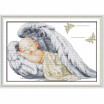 DIY Handmade Needlework Counted Cross Stitch Set Embroidery Kit 14CT Little Angel Pattern Cross-Stitching 51 36cm Home Decoratio