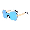 SHAUNA Fashion Integrated Reflective Lens Women T-Show Sunglasses Cool Men Rimless Green Mirror Sun Glasses