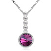 Fashion Jewelry Circle Crystal Necklaces for Women Made with Crystal from Austria Elements White Gold Plated 10356