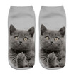 1 Pair Funny Unisex Short 3D Cat Printed Anklet Casual Socks