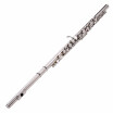 Western Concert Flute Silver Plated 16 Holes C Key Cupronickel Woodwind Instrument with Cleaning Cloth Stick Gloves Mini Screwdriv