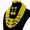 3 Rows Green India Women Jewelry Set Nigerian Coral Beads Statement Necklace African Bridal Costume Jewellery Set free shipping