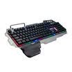 Teclado con cable usb laptop luz de fondo sensación mecánica metal resplandor juego teclado de la computadora con soporte de teléf