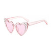 SHAUNA Laser Engraving Women Heart Sharp Sunglasses Fashion Ladies Clear Pink Sun Glasses UV400