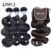 8A Size 5x5 Lace Closure With 3 Bundles Mongolian Body Wave Virgin Hair 4Pcs Lot 100 Human Hair Weaves And Closures Natural Black