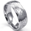 Hpolw Mens Stainless Steel streaks flower silver Ring Engraved Florentine Design Charm Casual&refined modern&elegant