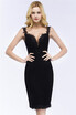 Mermaid Knee Length Sweetheart Sleeveless Black Appliques Homecoming Dresses