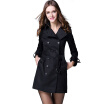 High Quality Trench Outerwear Design Slim Winter Long Coat Women 2018 Fashion Warm Trench Coats Double-breasted Turndown Collar