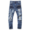 Man Jeans Breaking Holes in Autumn&Winter High-end Boutique Cotton Trousers Multi Pocket