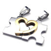 Hpolw Fashion Romantic Mens&Womens Stainless Steel Couples Pendant heart-shaped Jewellery Necklace SetChristmas present