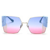 SHAUNA Oversize Metal Frame Women Square Sunglasses Brand Designer Fashion Men Gradient Sun Glasses UV400