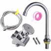 BaiDaiMoDeng Copper Faucet Basin Floor Mount Pedal Hospital Medical Laboratory Foot Switch Tap1 M 304 Stainless Steel Hose X 1