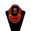 Dark Blue Imitation Coral African Women Jewelry Set Nigerian Wedding Beads African Crystal Beads Jewelry Bridal Costume Necklace