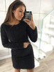 Women Winter Long Sleeve Sweater Fleece Warm Basic Short Dress