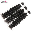 8A Peruvian Deep Wave Virgin Hair 100 Human Hair Weave 3 Bundles Lot Peruvian Deep Curly Remy Hair Extensions Natural Black 1B