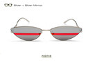 SHAUNA 2018 Ins Popular Double Color Lens Women Small Cat Eye Sunglasses Fashion Men Red Stripe Glasses UV400
