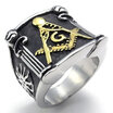 Hpolw Embossed Freemason Masonic 316L Stainless Steel Band Enamel Mens Ring