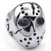 Hpolw Polished Stainless Steel Halloween Jason Mask Band Design peculiar fashion Men Silver&Black charm ring