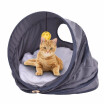 Cat Hammock Multifunctional Foldable Pet Cat Tent Bed House Castle Nest Roll Tunnel Toy with Soft Pads Hanging Bell Ball Foldable