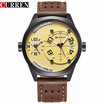 CURREN luxury brand 2017 New black leather Strap Fashion Casual Business 30 meter Waterproof Relogio Mascu Dual time zone 8252