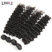 8A Malaysian Virgin Hair Deep Wave Natural Black Color 100 Human Hair Weaves 4 Bundles Malaysian Deep Curly Remy Hair Extensions