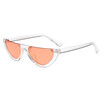 SHAUNA Unique Half Frame Women Cat Eye Sunglasses Brand Designer Fashion Ladies Pink TintClear Lens Shades
