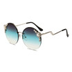 SHAUNA Venetian Pearl Decoration Women Round Sunglasses Ladies Rimless Gradient Shades UV400