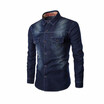 Fashion Men Jeans Shirt Cotton Slim Fit Casual Denim Long Sleeve Solid Shirts Tops Plus Size Camisa Masculina Chemise Homme