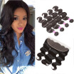 Glary Indian Virgin Hair Body Wave Bundles with Frontal 8A 100 Unprocessed Human Hair with Frontal 13x4 Inch Free Part Hair Weft