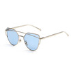 SHAUNA Stylish Flat Women Panel Mirror Lens Cat Eye Sunglasses Classic Brand Designer Men Twin-Beams Tint Sunglasses UV400