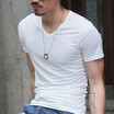 Fashion Solid Color V-Neck Cotton Blends Short Sleeved Men&39s Slim T-Shirts